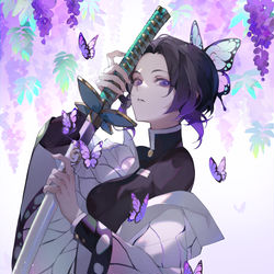 This is a pixiv picture whose title is 胡蝶しのぶ.