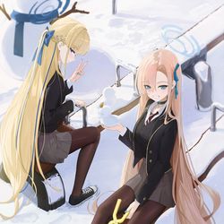 This is a pixiv picture whose title is トキ & アスナ & snowduck.