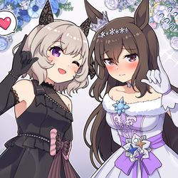 This is a pixiv picture whose title is 白黒ドレスのウマ娘.