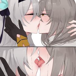 This is a pixiv picture whose title is kiss.