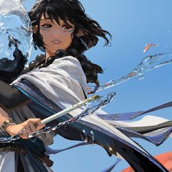 This is a pixiv picture whose title is 太极水扇.
