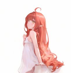 This is a pixiv picture whose title is 🧝‍♀️🤍👗.