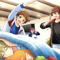 This is a pixiv picture whose title is ラジオ体操タイム.