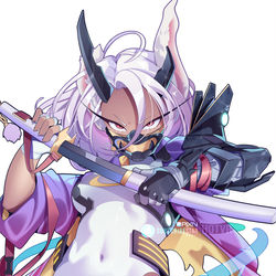 This is a pixiv picture whose title is Cyber Oni Mirko.