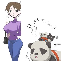 This is a pixiv picture whose title is パンダカー挿げ替え若奥様.