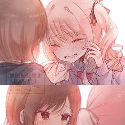 This is a pixiv picture whose title is 傷だらけの手で、私達は.