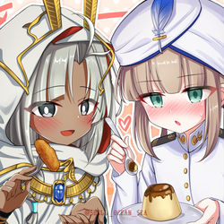 This is a pixiv picture whose title is あーん♡対決.