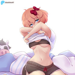 This is a pixiv picture whose title is Sayori shirt lift.