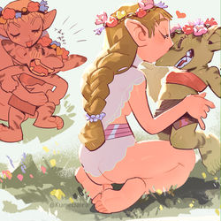 This is a pixiv picture whose title is エルフゴブ百合.