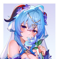 This is a pixiv picture whose title is 甘雨お誕生日おめでとう🍰.