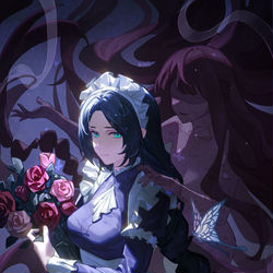 This is a pixiv picture whose title is 魔女的低语.