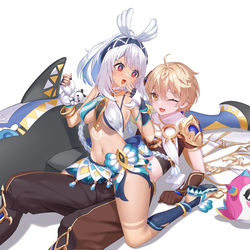 This is a pixiv picture whose title is 아이테르×말라니 空×ムアラニ.