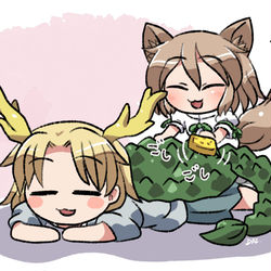 This is a pixiv picture whose title is 甲羅マッサージしてもらう組長.