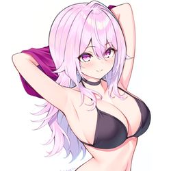 This is a pixiv picture whose title is 黒ビキニ桜さん.