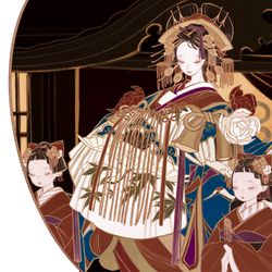 This is a pixiv picture whose title is 花魁道中.