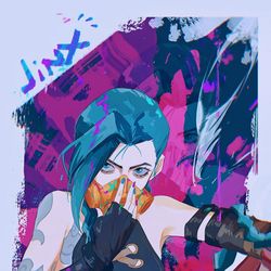 This is a pixiv picture whose title is Jinx💙💜！.
