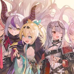 This is a pixiv picture whose title is 【秘密結社holoX】3周年記念キービジュアル.