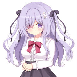 This is a pixiv picture whose title is 💜🎀(うちのこ).