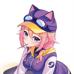 This is a pixiv picture whose title is Steam Delivery Girl 📦.