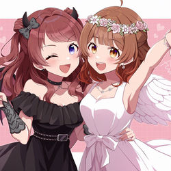 This is a pixiv picture whose title is 👼🩷😈.