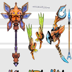 This is a pixiv picture whose title is ロトムモチーフの武器 Part②（ポケモン）.