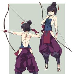 This is a pixiv picture whose title is 弓使いちゃん.