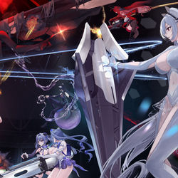 This is a pixiv picture whose title is nikke2周年記念.