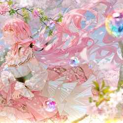 This is a pixiv picture whose title is 在逃春天——.