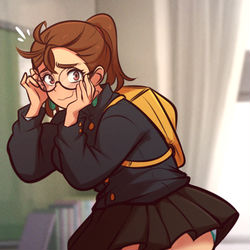 This is a pixiv picture whose title is Nerd Momo 🤓.