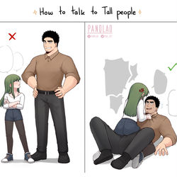 This is a pixiv picture whose title is 背の高い人と話す方法.