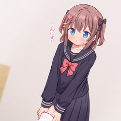 This is a pixiv picture whose title is ニーハイを穿く男の娘.