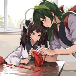 This is a pixiv picture whose title is 編み物.