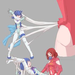 This is a pixiv picture whose title is スパイダー怪人襲来！蜘蛛糸の地獄！/蜘蛛怪人来袭！蛛丝地狱！.