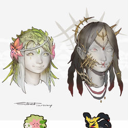 This is a pixiv picture whose title is シェイミ・ギラティナモチーフのヘッドギア.