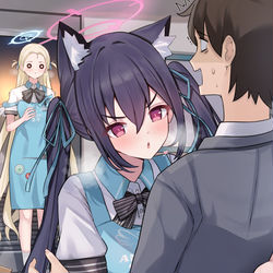 This is a pixiv picture whose title is 頑張ったご褒美のキスちょうだい♡.