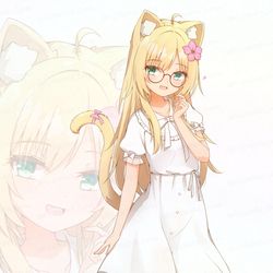 This is a pixiv picture whose title is 猫少女.