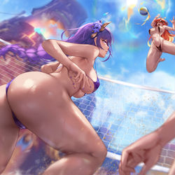 This is a pixiv picture whose title is Genshin Impact Xtreme Volleyball.