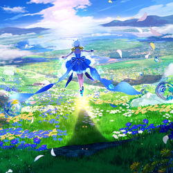 This is a pixiv picture whose title is 無限に広がる世界と浮遊コーデのニキちゃん.