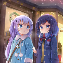 This is a pixiv picture whose title is チノの誕生日に間に合わず、恥ずかしいフユちゃん.