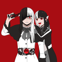 This is a pixiv picture whose title is 白黒憎悪.