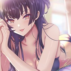 This is a pixiv picture whose title is 水着冬優子.