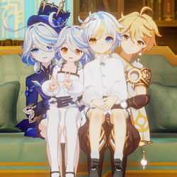 This is a pixiv picture whose title is 💛Aerina Family of Four💙.