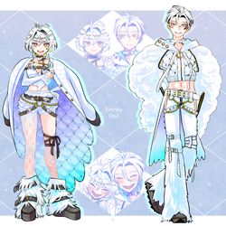 This is a pixiv picture whose title is original character design❄️🦉.