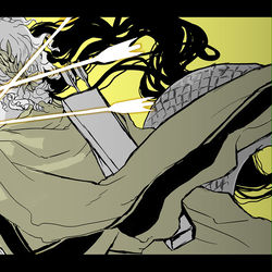 This is a pixiv picture whose title is ピュトン vs アポロン.