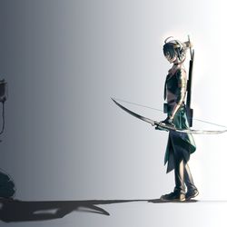 This is a pixiv picture whose title is 今も一人で戦っている.