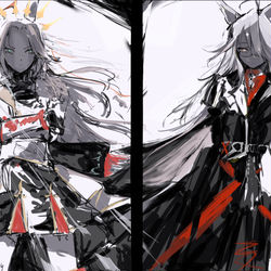 This is a pixiv picture whose title is 対比.