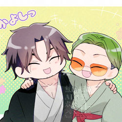 This is a pixiv picture whose title is 仲良しツートップ.