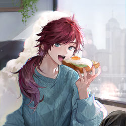 This is a pixiv picture whose title is sunny side up.