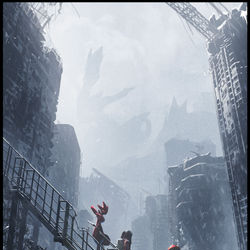 This is a pixiv picture whose title is ポケモンと雪の廃墟2.