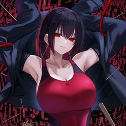 This is a pixiv picture whose title is 呪禍ちゃん（再）.
